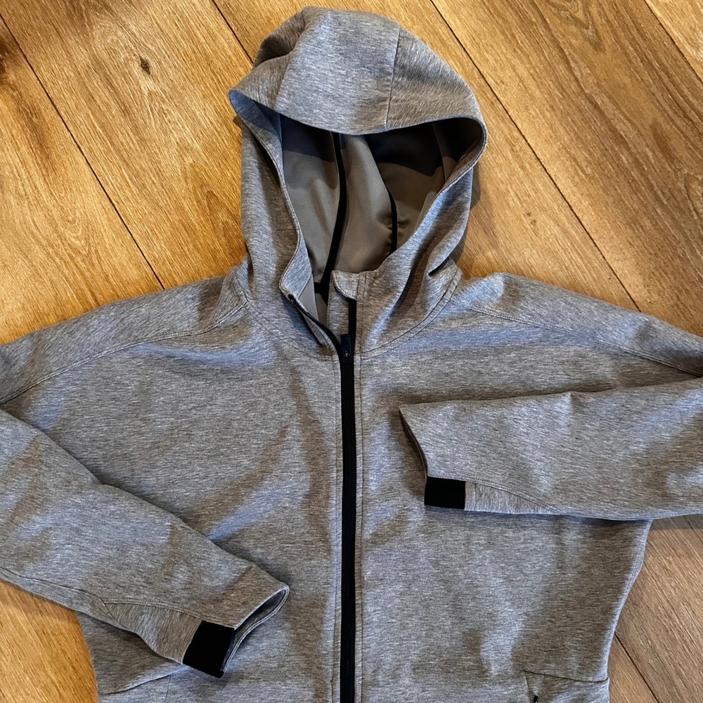 Athleta Womens Grey Full Zip Hoodie Activewear Jacket Size S Heathered Grey